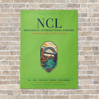 Thumbnail for Newcastle International Airport NCL vertical canvas print - no frame - light green background