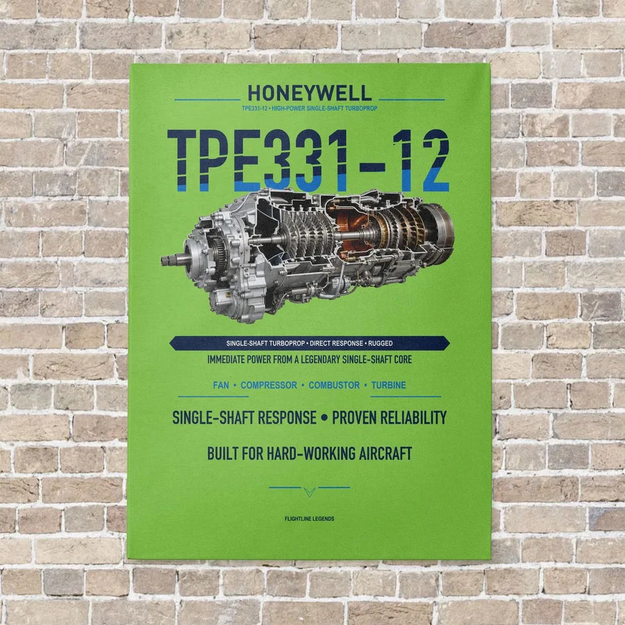TPE331-12 vertical canvas print - no frame - light green background
