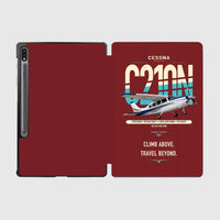 Thumbnail for Cessna T210N Centurion design on dark red samsung tablet tablet case