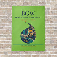 Thumbnail for Baghdad International Airport BGW - Canvas No Frame - Light Green