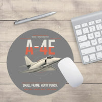 Thumbnail for A-4E Skyhawk design on gray round mouse pad