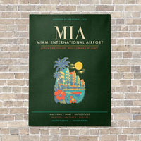 Thumbnail for Miami International Airport MIA - Canvas Framed - Dark Green