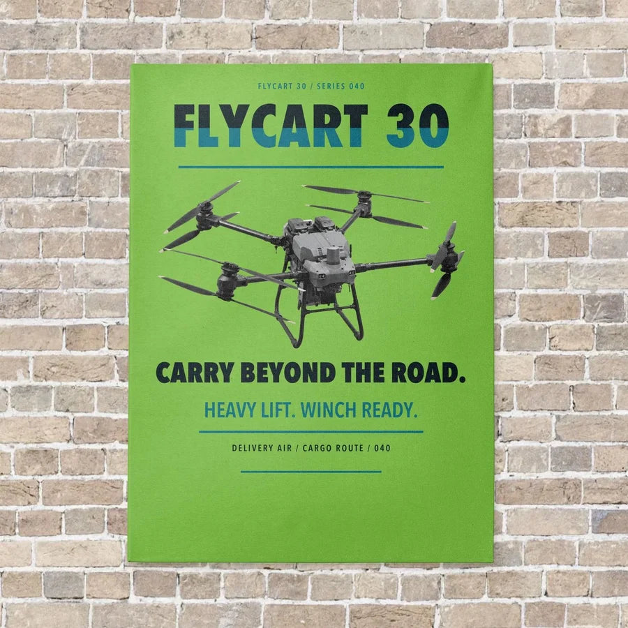 DJI FlyCart 30 vertical canvas print - no frame - light green background