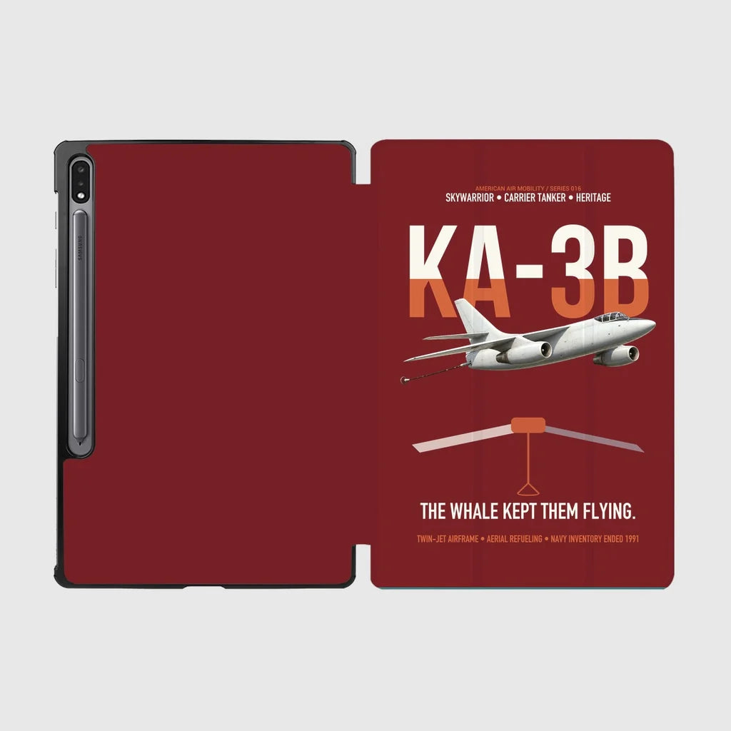KA-3B Skywarrior design on dark red samsung tablet tablet case