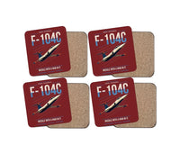 Thumbnail for F-104C Starfighter design on dark red 4 pieces set coaster
