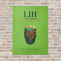Thumbnail for Līhuʻe Airport LIH vertical canvas print - no frame - light green background