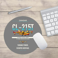 Thumbnail for Canadair CL-215T design on gray round mouse pad