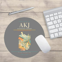 Thumbnail for Asahikawa Airport (AKJ) design on gray round mouse pad