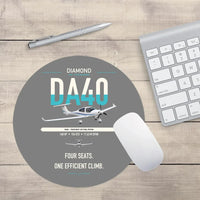 Thumbnail for Diamond DA40 design on gray round mouse pad