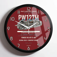 Thumbnail for PW127M design on dark red framed wall clock