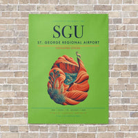Thumbnail for St. George Regional Airport SGU vertical canvas print - no frame - light green background