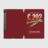 Thumbnail for Macchi C.202 Folgore design on dark red samsung tablet tablet case
