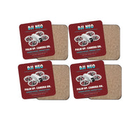 Thumbnail for DJI Neo design on dark red 4 pieces set coaster