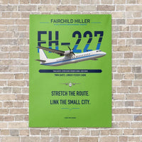 Thumbnail for Fairchild Hiller FH-227B vertical canvas print - no frame - light green background