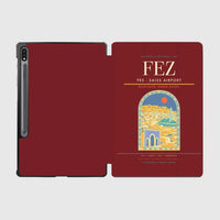 Thumbnail for Fes (FEZ) design on dark red samsung tablet tablet case