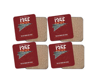 Thumbnail for Saab J 35F Draken design on dark red 4 pieces set coaster