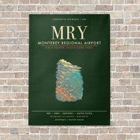 Thumbnail for Monterey Regional Airport MRY - Canvas Framed - Dark Green