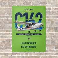 Thumbnail for Cessna 162 Skycatcher vertical canvas print - no frame - light green background