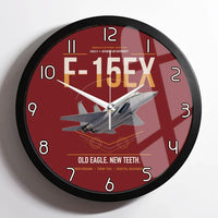 Thumbnail for F-15EX Eagle II design on dark red framed wall clock