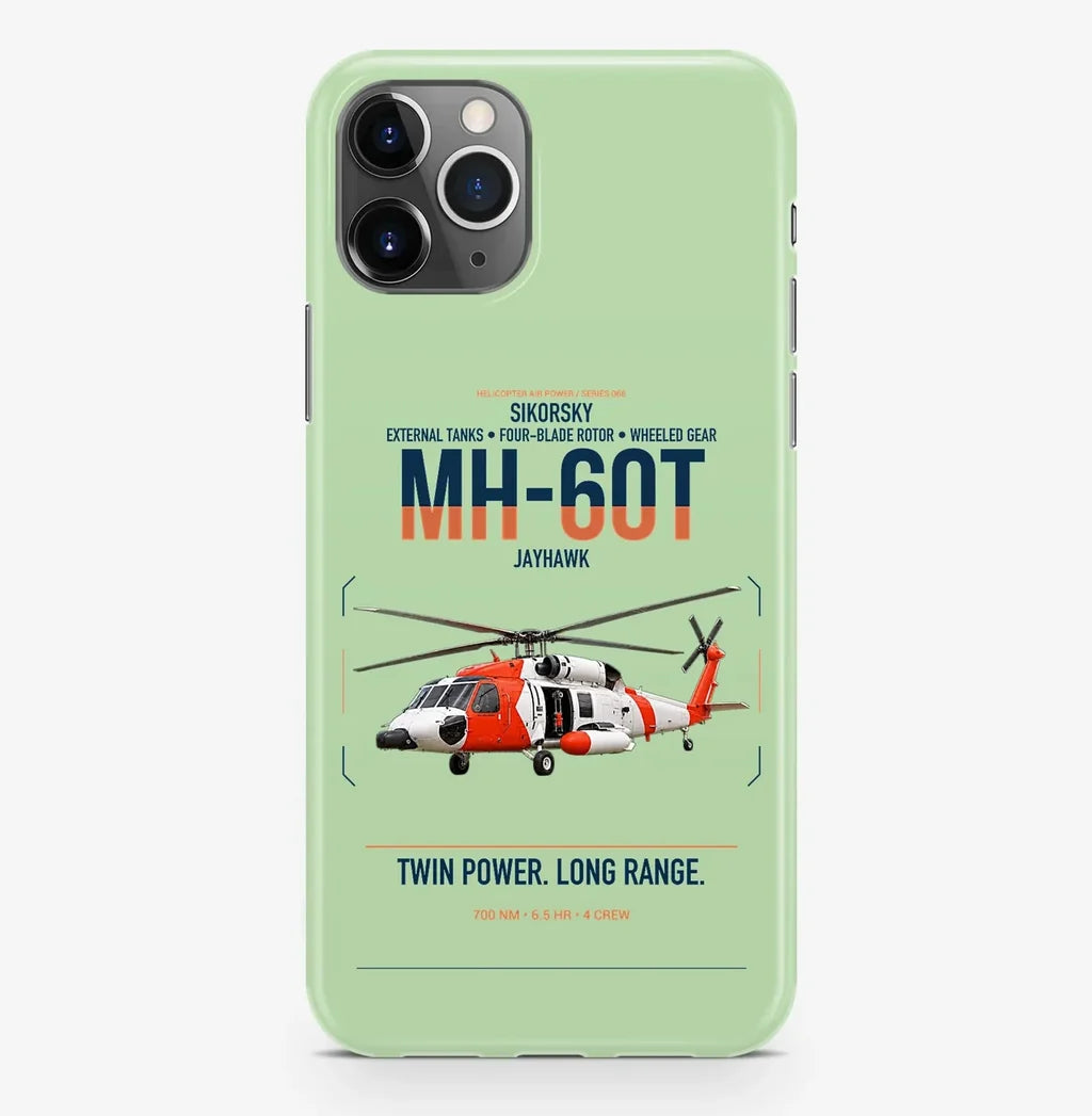 Sikorsky MH-60T Jayhawk design on light green magsafe iphone case, for iPhone Pro Max