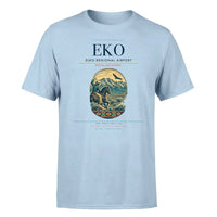 Thumbnail for Elko Regional Airport (EKO) T-Shirt single-side front print in Light Blue | elko-regional-airport-eko-double-side-t-shirt