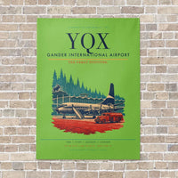 Thumbnail for Gander International Airport YQX vertical canvas print - no frame - light green background