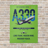 Thumbnail for Airbus A330-900neo vertical canvas print - no frame - light green background