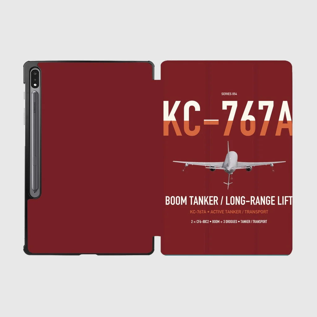 Boeing KC-767A design on dark red samsung tablet tablet case