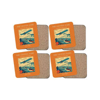 Thumbnail for The Channel Dare - Designed Coasters design on orange 4-pieces-set