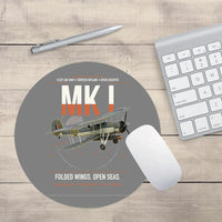 Thumbnail for Fairey Swordfish Mk I design on gray round mouse pad