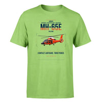 Thumbnail for Airbus MH-65E Dolphin design on light green t-shirt, single-side print