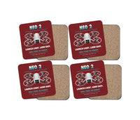 Thumbnail for DJI Neo 2 design on dark red 4 pieces set coaster