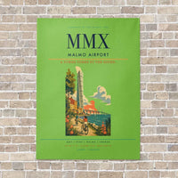 Thumbnail for Malmo Airport MMX vertical canvas print - no frame - light green background