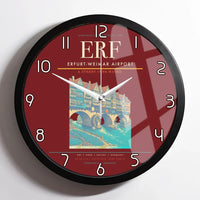 Thumbnail for Erfurt-Weimar Airport (ERF) design on dark red framed wall clock