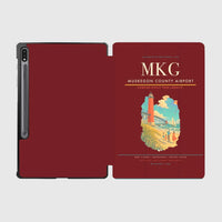 Thumbnail for Muskegon County Airport (MKG) design on dark red samsung tablet tablet case