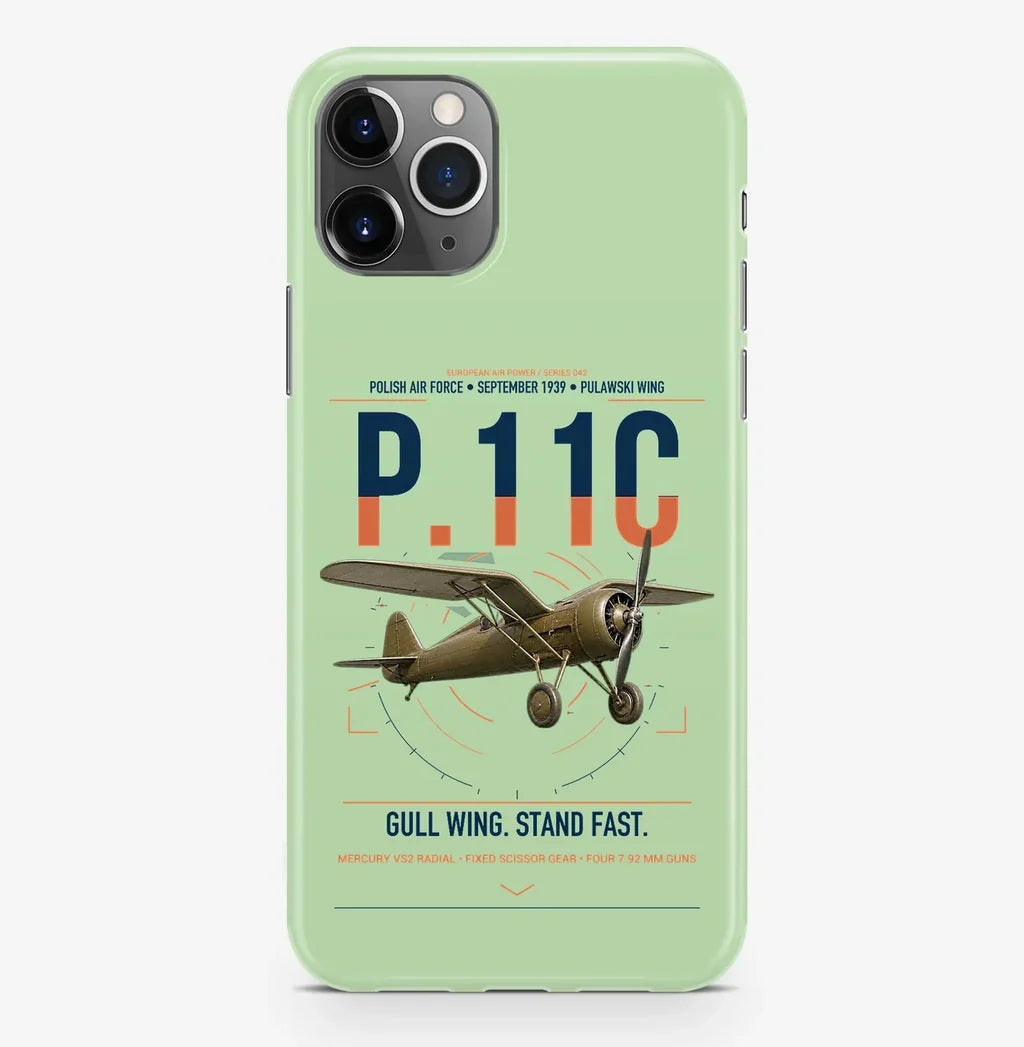 PZL P.11c design on light green magsafe iphone case, for iPhone Pro Max