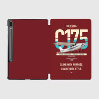 Thumbnail for Cessna 175 Skylark design on dark red samsung tablet tablet case