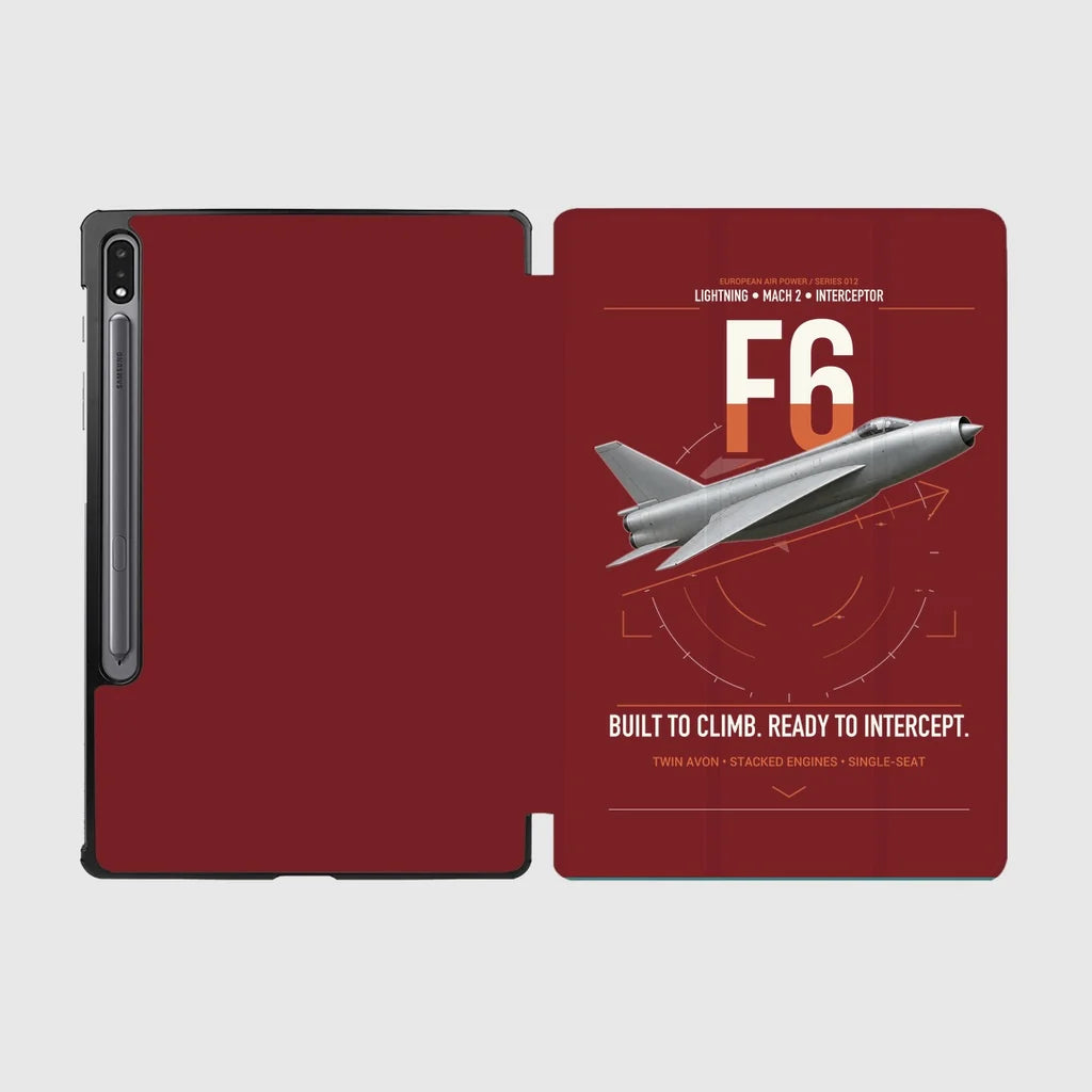 English Electric Lightning F6 design on dark red samsung tablet tablet case