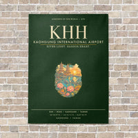 Thumbnail for Kaohsiung International Airport KHH - Canvas Framed - Dark Green