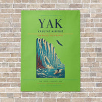 Thumbnail for Yakutat Airport YAK vertical canvas print - no frame - light green background