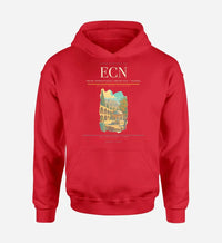 Thumbnail for Ercan International Airport (ECN) design on red hoodie single-side print