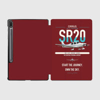 Thumbnail for Cirrus SR20 design on dark red samsung tablet tablet case