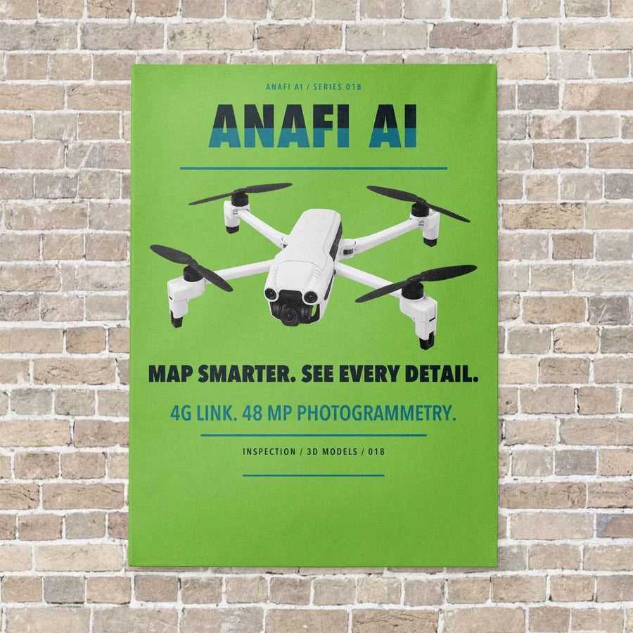 Parrot ANAFI Ai vertical canvas print - no frame - light green background