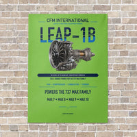 Thumbnail for CFM LEAP-1B vertical canvas print - no frame - light green background