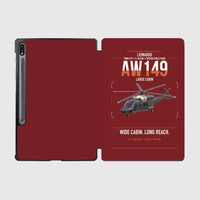 Thumbnail for Leonardo AW149 design on dark red samsung tablet tablet case