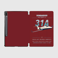 Thumbnail for Bombardier Learjet 31A design on dark red samsung tablet tablet case