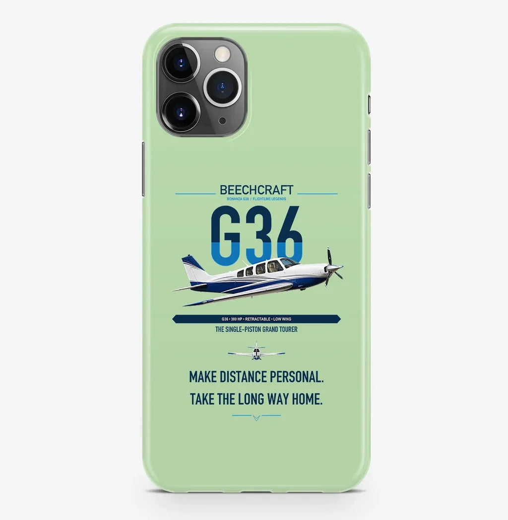 Beechcraft Bonanza G36 design on light green magsafe iphone case, for iPhone Pro Max