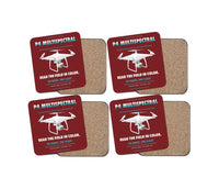 Thumbnail for DJI P4 Multispectral design on dark red 4 pieces set coaster