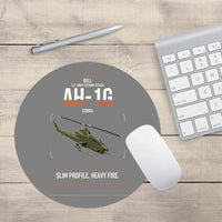 Thumbnail for Bell AH-1G Cobra design on gray round mouse pad