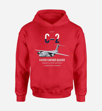 Thumbnail for Kawasaki C-2 design on red double-side hoodie, single-side print